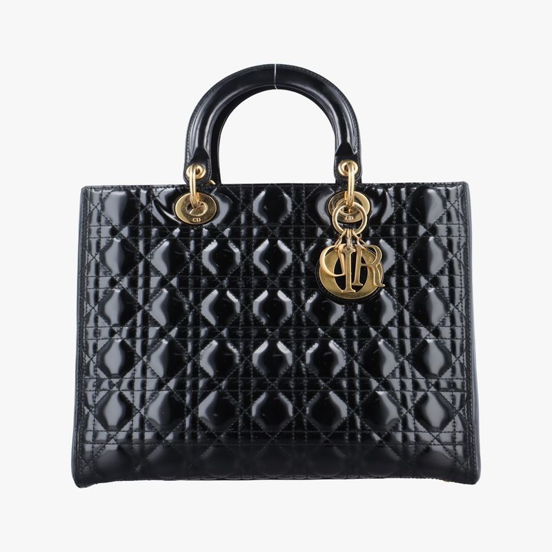 Christian Diorchristian Dior Lady Dior Black Patent 08-ma-1029
