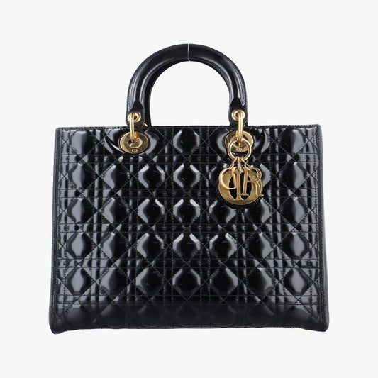 Christian Diorchristian Dior Lady Dior Black Patent 08-ma-1029
