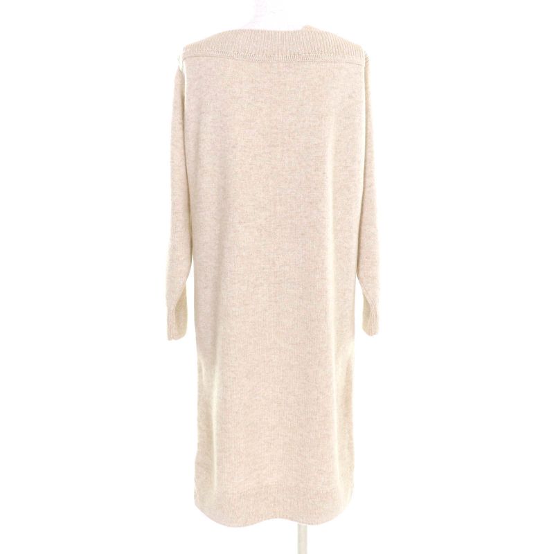 Hermes 24AW 4h2541d1 100% Cashmere Asymmetrical Long Sleeve Knit Dress With