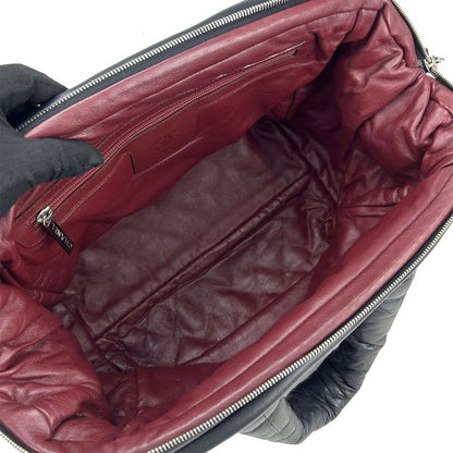 Chanel Tote Bag Boston Coco Cocoon 13th Black Bordeaux Leather Quilted Usual