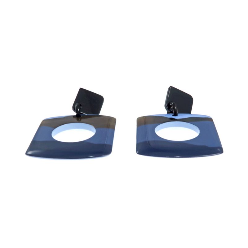 Hermes Earrings Dalva Sfumato Buffalo Horn Multicolor Blue Accessories