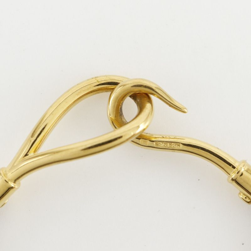 Hermes Jumbo Breath Gold Plated And Leather Ladies 9.6g Bracelet