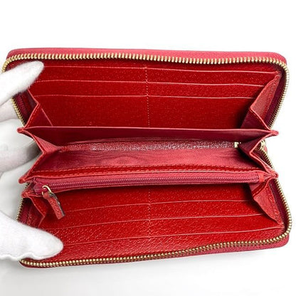 Gucci Round Zipper Long Wallet Red Navy