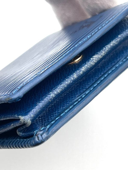 Louis Vuitton Coin Case Coin Case Portmonnais Bois Epi Blue M63695 07bs258