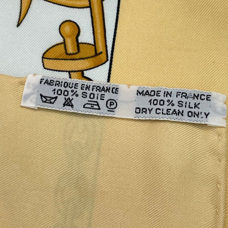 Hermes Carre 90 1982 Gronland Greenland Eskimo Dog Sled Silk Scarf Yellow