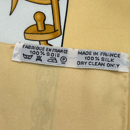 Hermes Carre 90 1982 Gronland Greenland Eskimo Dog Sled Silk Scarf Yellow