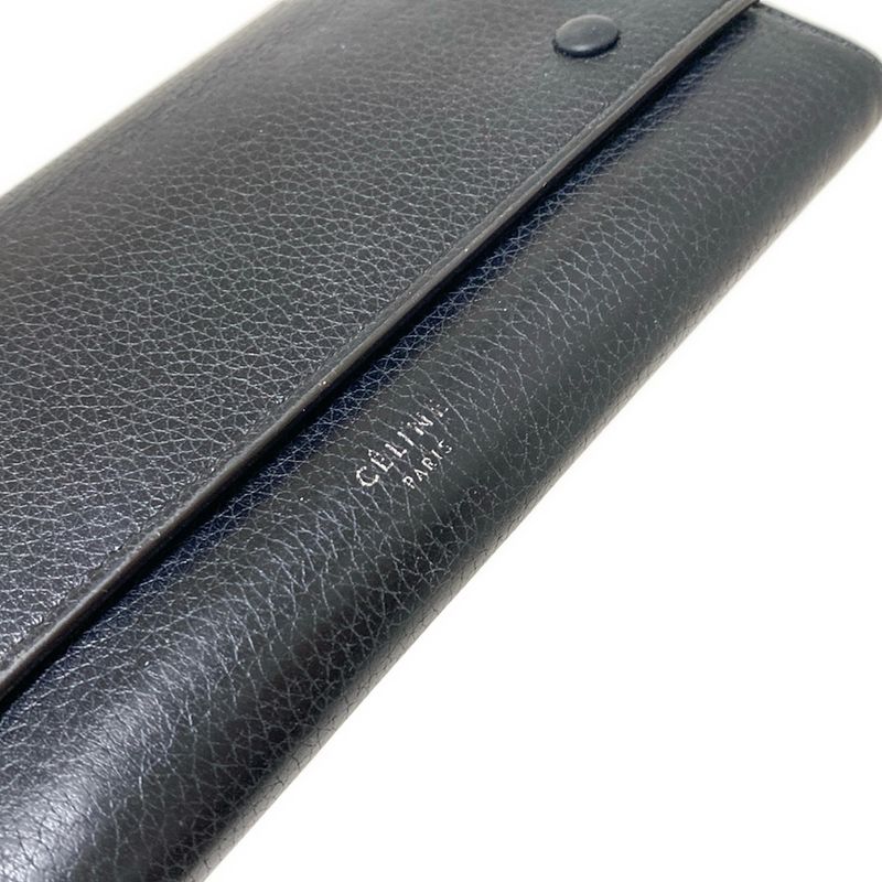 Celine Long Wallet - Black Leather