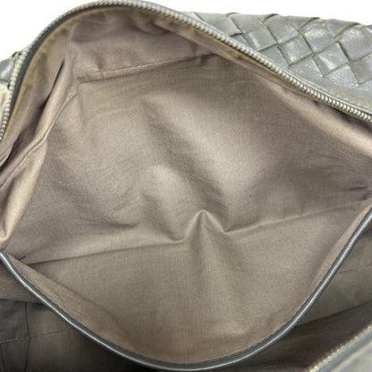 Bottega Veneta Clutch Bag Second Bag Intrecciato Leather Light Gray