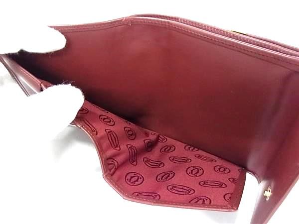 Cartier Leather Trifold Wallet With Coin Purse Coin Purse Billfold Bordeaux