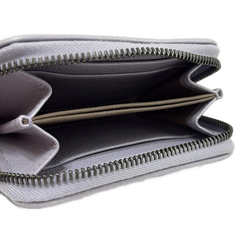 Bottega Veneta Coin Case Intrecciato Light Purple Round Zipper Leather