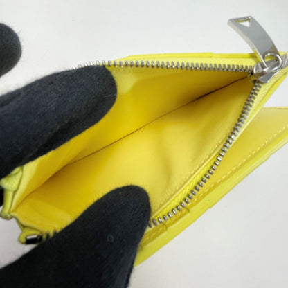 Bottega Veneta Maxi Intrecciato Yellow Bifold Wallet Leather