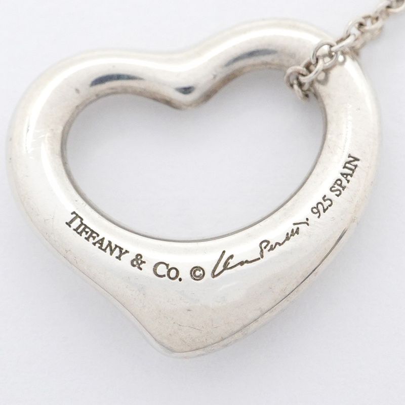 Tiffany & Co Necklace Open Heart Silver 925 Ladies