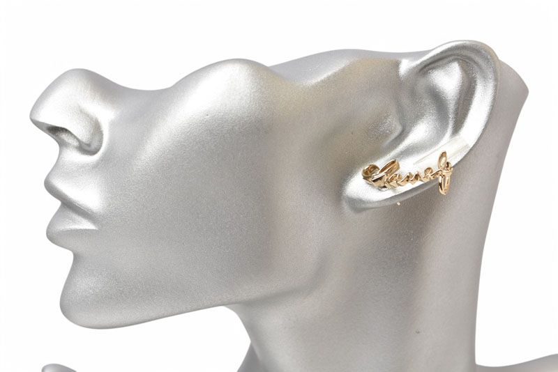 Chanel Earrings Chanel Accessories COCO Logo Rhinestone Gold A22