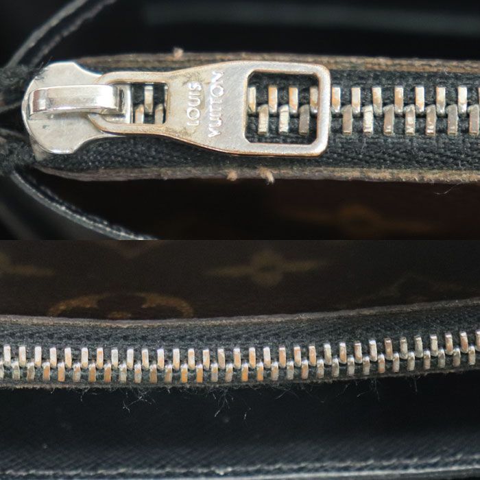 Louis Vuitton Zippy XL Long Wallet Round Zipper Monogram Macassar M61506 Ca2198