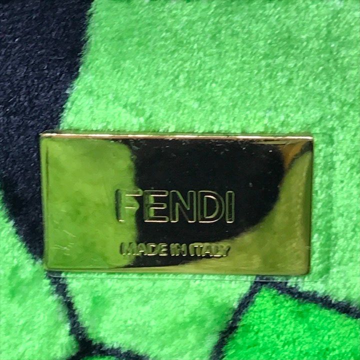 Fendi Items Peekaboo Click Velvet 2-Way Chain Shoulder Bag Green