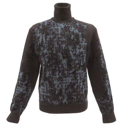 Hermes Sweater Camouflage Knit Wool Nylon Rayon Brown and Blue XS Brown Long