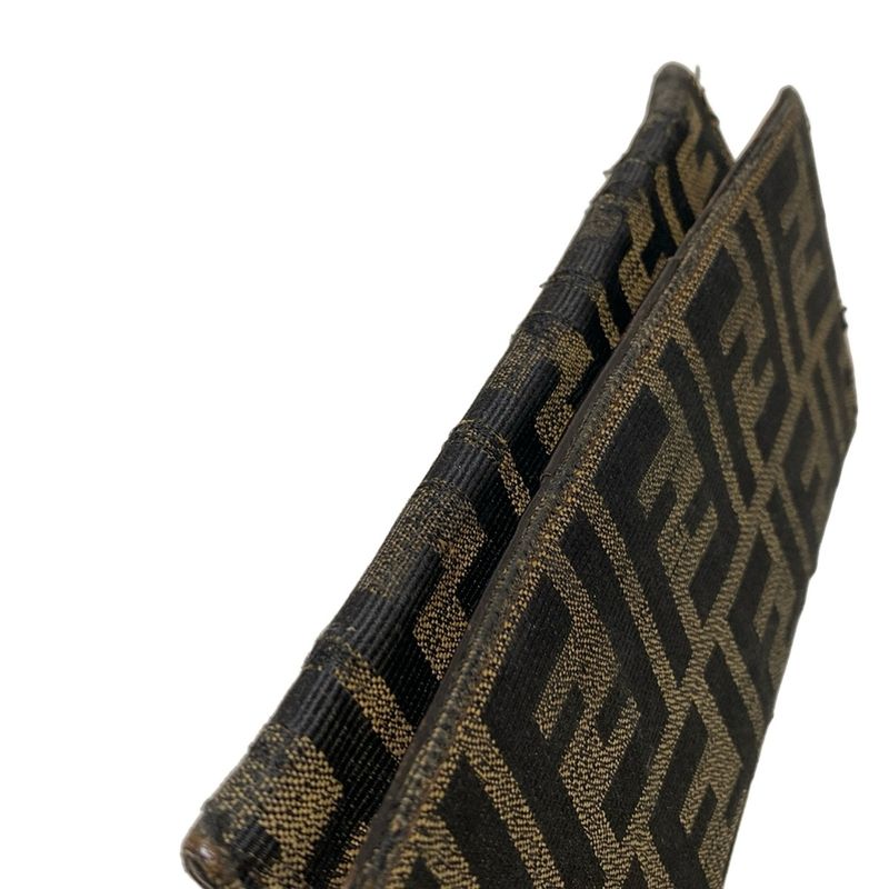 Fendi Long Wallet Zucca Pattern 8m0009 Beige And Black