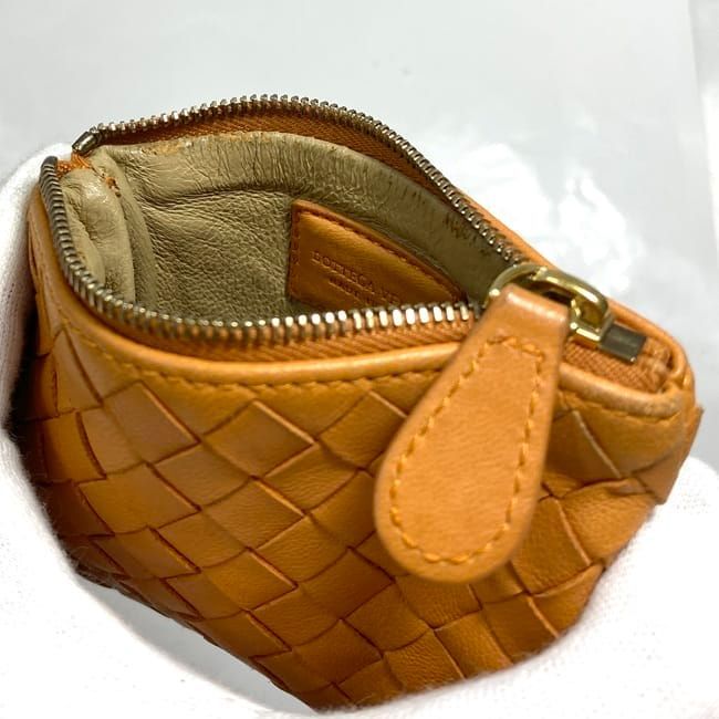 Bottega Veneta Coin Case Ec22653 Orange Intrecciato