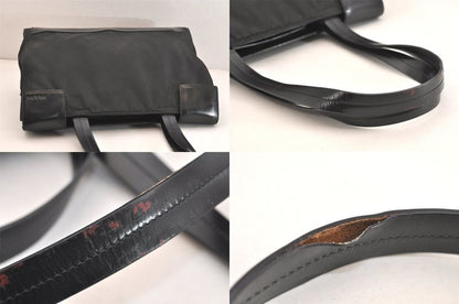 Prada Vintage Nylon Leather Shoulder Handbag Black 3552n