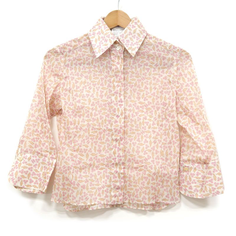 Chanel Cotton Shirt P23109 Size 34 Camellia Pattern