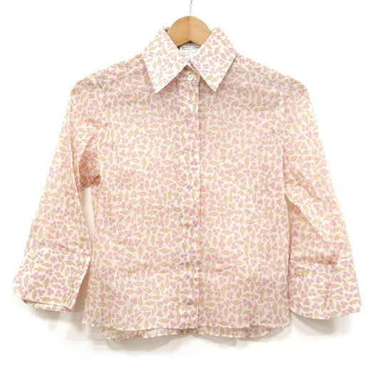 Chanel Cotton Shirt P23109 Size 34 Camellia Pattern