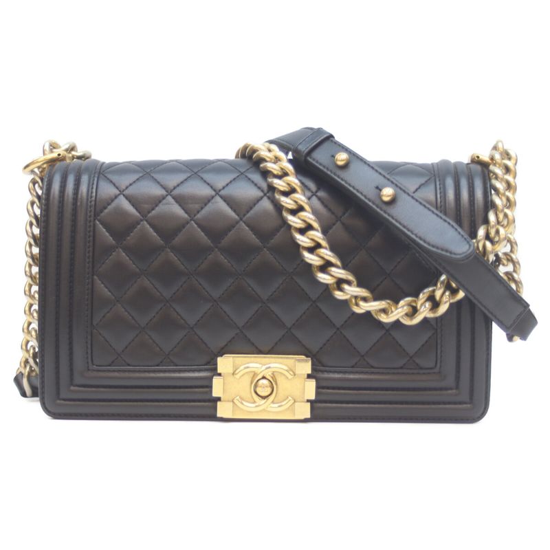 Chanel No 23 Black Lambskin Ghardware Boy Chanel Shoulder Bag Handbag Chain