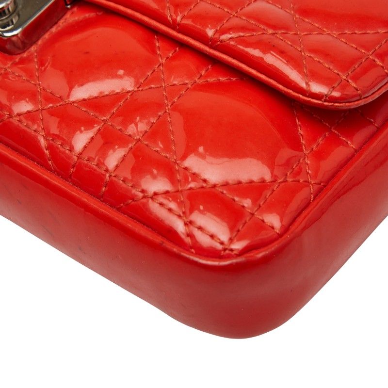 Dior Cannage Crossbody Chain Wallet Shoulder Bag Orange Enamel Women's Dior