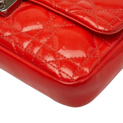 Dior Cannage Crossbody Chain Wallet Shoulder Bag Orange Enamel Women's Dior