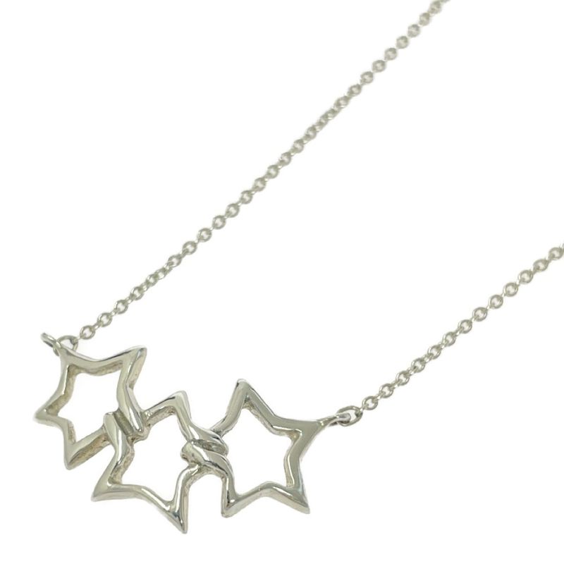 Tiffany & Co Silver Triple Star Necklace 2.2g 925 Engraved 426826 Necklace