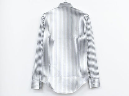 Authentic Dior Striped Shirt Long Sleeve Top 37 White Gray Men's Clothing Used