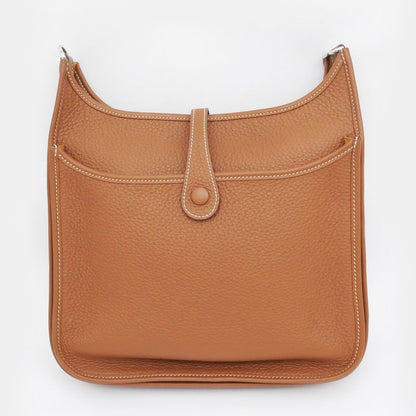 Hermes Evelyne 3 PM Gold Taurillon Clemence W Shoulder Bag Brown
