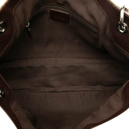 Gucci GG Canvas Tote Bag One Shoulder Bag 121023 Beige Brown Canvas Leather