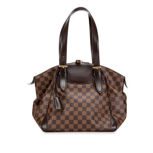 Louis Vuitton Damier Verona MM Handbag Shoulder Bag N41118 Brown PVC Leather