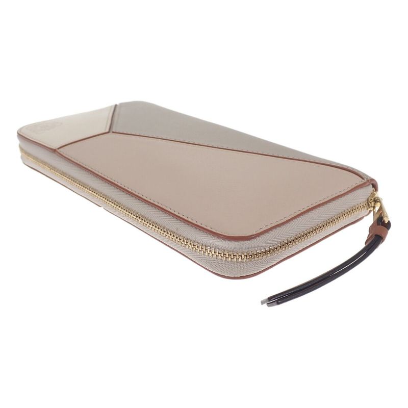 [AB Rank] Loewe Puzzle Zip Around Long Wallet C510t12x13 Calfskin Ghost Soft