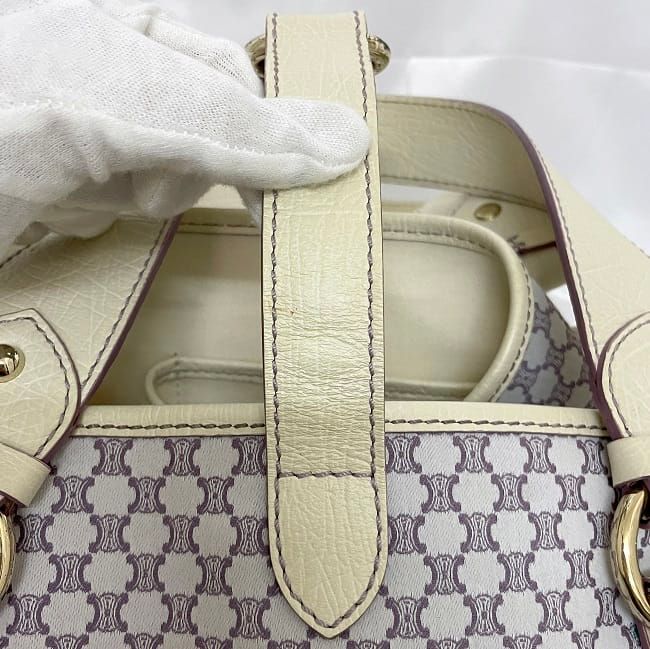 Celine Tote Bag White Purple Pastel Color Macadam Excellent Condition