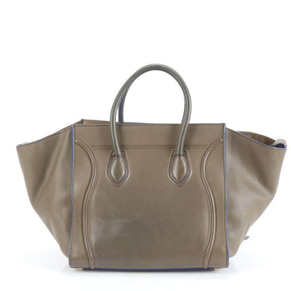 Celine Luggage Phantom Leather Tote Bag Shoulder Hand Brown Women's ERE Cw48-10