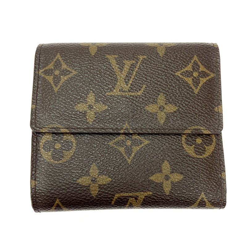 Louis Vuitton M61654 Monogram PVC Portefeuille Elise Brown 403621 Folding Wallet