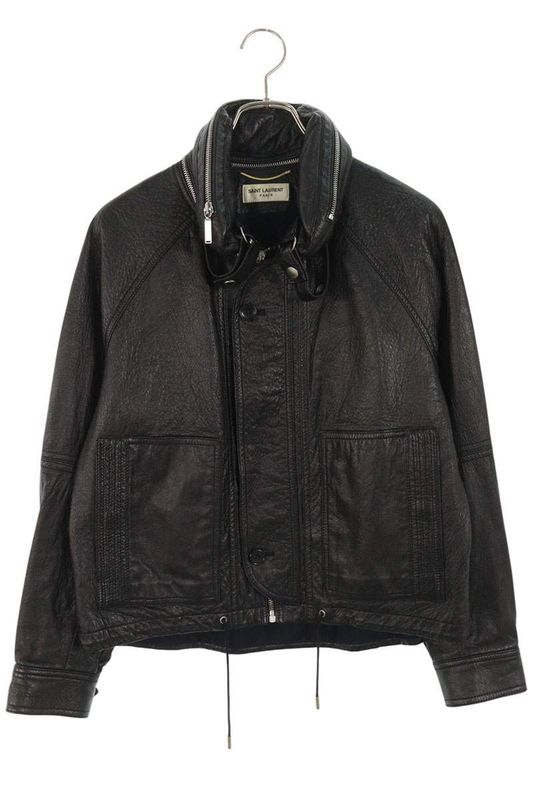 Saint Laurent Paris 458015 Y5qq2 Hooded Biker Leather Jacket Women's F38