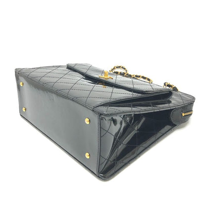 Chanel Shoulder Bag Coco Mark Enamel Black