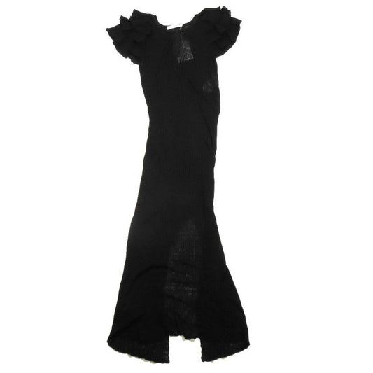 Unused 23ss Christian Dior Tiered Frill Linen Knit Dress Long Logo Embroidery