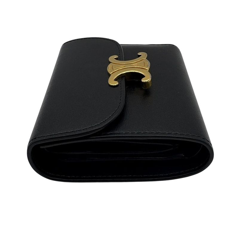 2992 Celine Small Flap Wallet Triomphe Shiny Calfskin 10d783dpv.38no Trifold