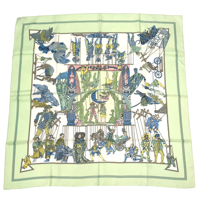 Hermes Carre 90 LE Temps Des Marionnettes Time Of The Marionettes Silk Scarf