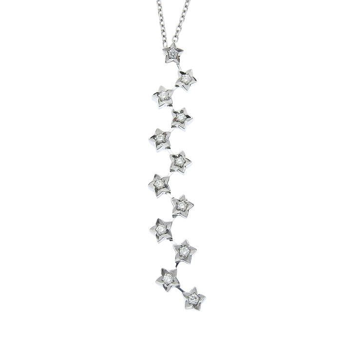 Chanel Comet 12P Diamond Necklace 18K White Gold 750 White Gold With Diamond