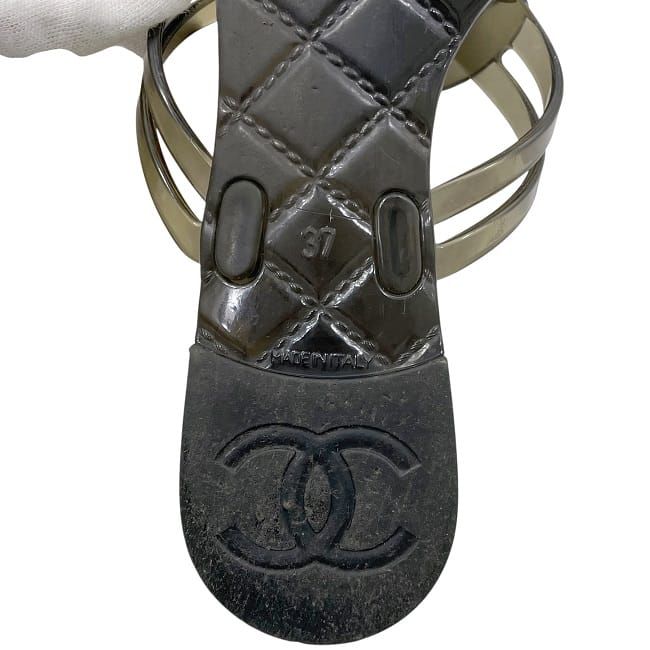 Chanel Sandals Black Camellia G26012x01618 Excellent Condition