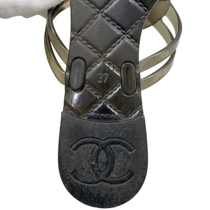 Chanel Sandals Black Camellia G26012x01618 Excellent Condition