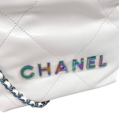 Chanel22 Mini Handbag Chain Shoulder Bag As3980 Aurora Medal White Random Plate