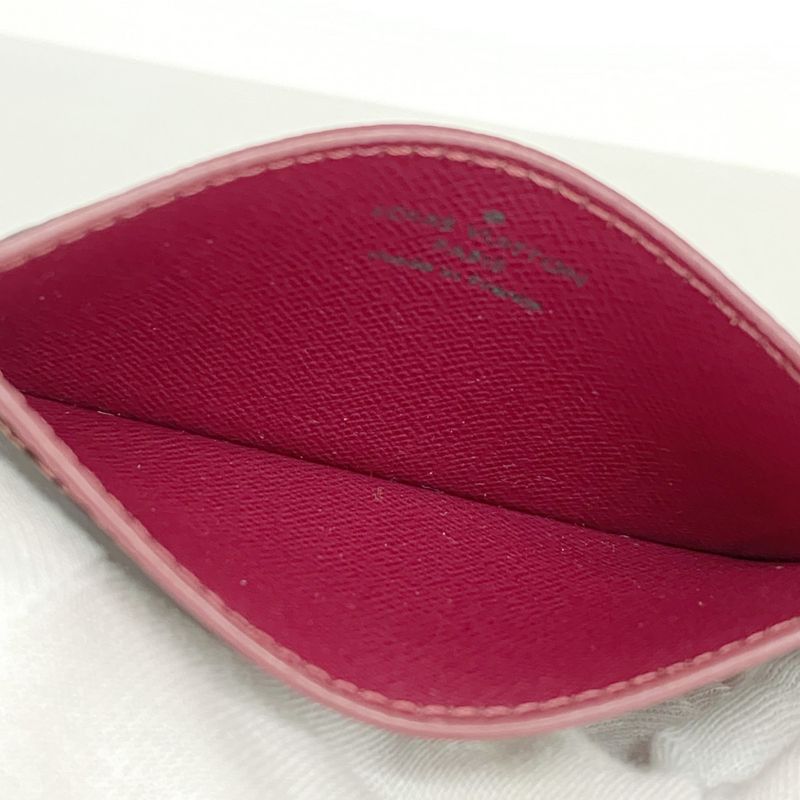 Louis Vuitton Card Case Monogram Porte Carthusanple M60703 Brown Fuchsia Ladies