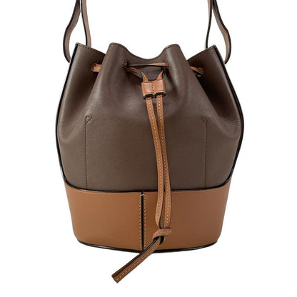 Loewe Shoulder Bag Balloon Bag Small Dark Brown And Brown Drawstring Shape
