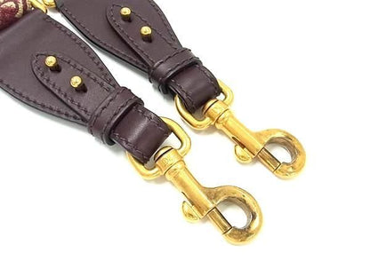 Christian Dior Trotter Embroidery Canvas Bag Shoulder Strap Bordeaux