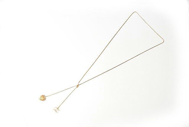 Chanel Necklace Pendant Chanel Long Coco Mark CC Heart Rhinestone Gold